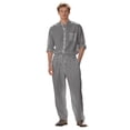 thumbnail image 1 of Ahabrexf Men's Casual Short Sleeve Button Down Shirt and Trousers Set for Men, Textured Woven Fabric, Elastic Waist, Matching 2 Pc Suit, 1 of 9