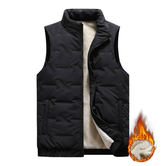 Ahabrexf The Water Man, Fashion Casual Solid Color Pockets Sleeveless Hoodless Fleece Waistcoat