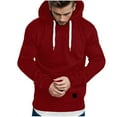 thumbnail image 1 of Ahabrexf Pajamas for Men, Hoodie Solid Color Pullover Long Sleeve Top Hooded Sweatshirt, 1 of 5