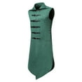 thumbnail image 1 of Ahabrexf Sleeveless Tops for Men Men's Lapel Sleeveless Leather Buckle Top Medieval Waistcoat, 1 of 5