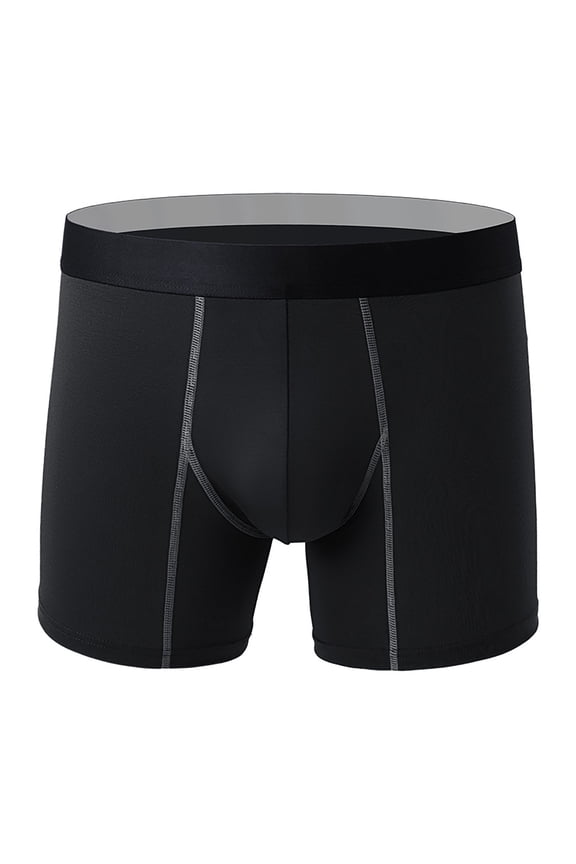 Men's Mid Waist Flat Angle Underwear for Men, Four Corner Design, Viscose Fiber Spandex Mix, Breathable Front Opening, Elastic Waistband, for Home Leisure