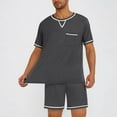 thumbnail image 1 of Ahabrexf Mens Pajama Pants Men's Pajama Set Sleepwear Lightweight Dry Short Sleeve Shirts Shorts Soft Comfy Sleep Sets Shirts for Men, 1 of 9