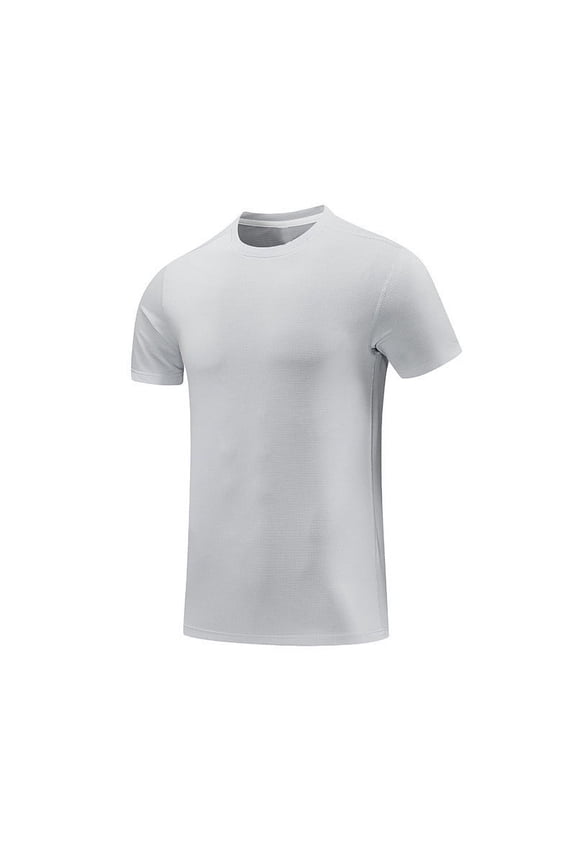 Men's Performance Short Sleeve T-Shirt Ice Breathable Crewneck Solid Color Top for Running Workout Casual Gym Wear