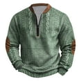 thumbnail image 1 of Ahabrexf Men's Printed Half Zipper Long Sleeve Round Neck Top Shirt, 1 of 3