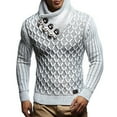 thumbnail image 1 of Ahabrexf Shirts for Men, Shawl Collar Pullover Sweater Casual Slim Button Textured Knit, 1 of 5