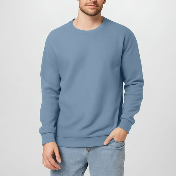 Ahabrexf Men Shirts Fashion, Slim Long Sleeve Round Neck Casual Bottoming T Shirt Blouse