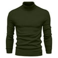 thumbnail image 1 of Ahabrexf Mens Sweaters and Pullovers, Solid Color High Neck Turtleneck Long Sleeve Loose Base Top, 1 of 4