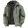 thumbnail image 1 of Ahabrexf Jackets for Men Fashion, Stitching Drawstring Hooded Slim Jacket Coat and Outwear, 1 of 6
