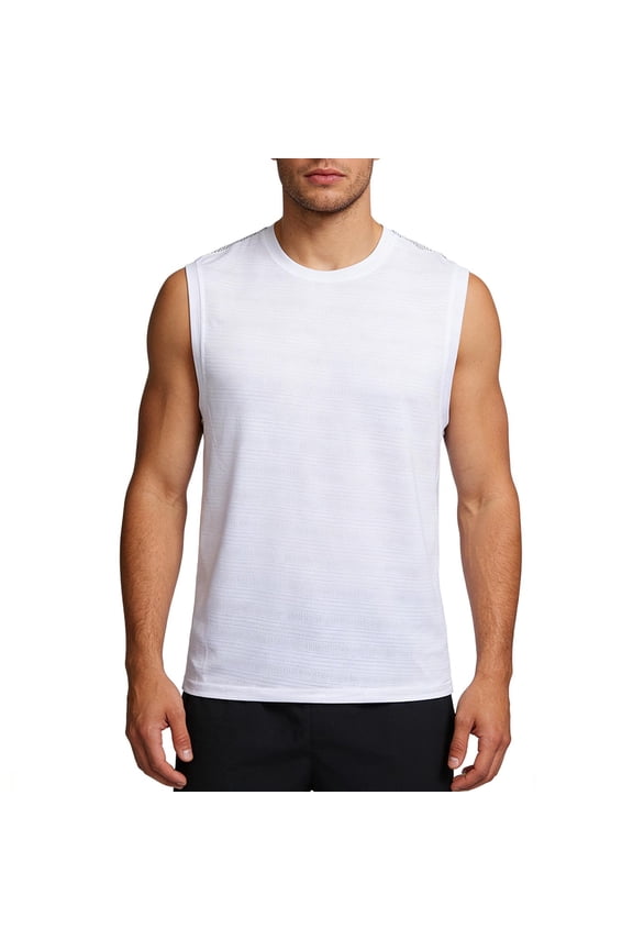 Men's Tank Tops, Ice-Silk Knit Loose Fit Sleeveless Crew Neck Summer Breathable Sports Tank Top for Men 1.Cool-Touch Poly:Ice-Silk Knit Wicks Sweat So Skin Feels Chill on Hot Days