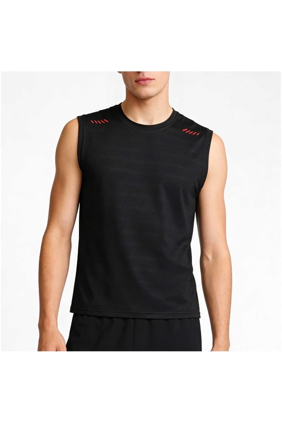 Men's Tank Tops, Ice-Silk Knit Loose Fit Sleeveless Crew Neck Summer Breathable Sports Tank Top for Men 1.Cool-Touch Poly:Ice-Silk Knit Wicks Sweat So Skin Feels Chill on Hot Days