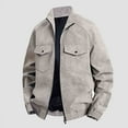 thumbnail image 1 of Ahabrexf Coats for Men, Solid Color Windproof Faux Leather Zipper Pocket Jacket, 1 of 9