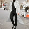 thumbnail image 1 of Ahabrexf Mens Winter Coats Men's Winter Fashion Long Trench Coat Easy Color Warm Lapel Coat Business Casual Coat Trench Coat Men, 1 of 5