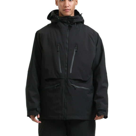 Ahabrexf Mens Winter Jackets Men's Winter Outdoor Sports Double-Board Warm Breathable Windproof Ski Jacket Snowboard Jacket Men