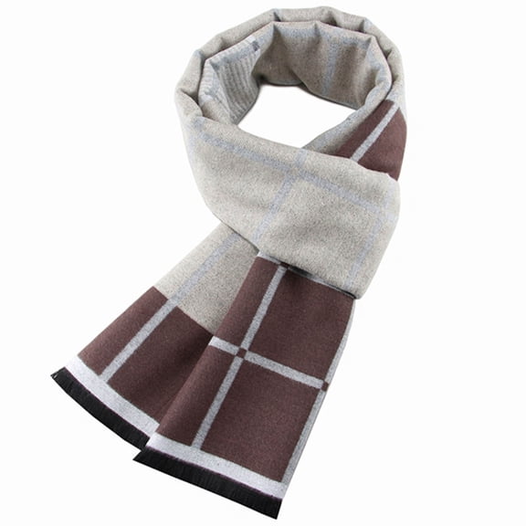 Ahabrexf Mens Scarfs Fashion Men's Classic Warm Thickened Brushed Scarf Scarf