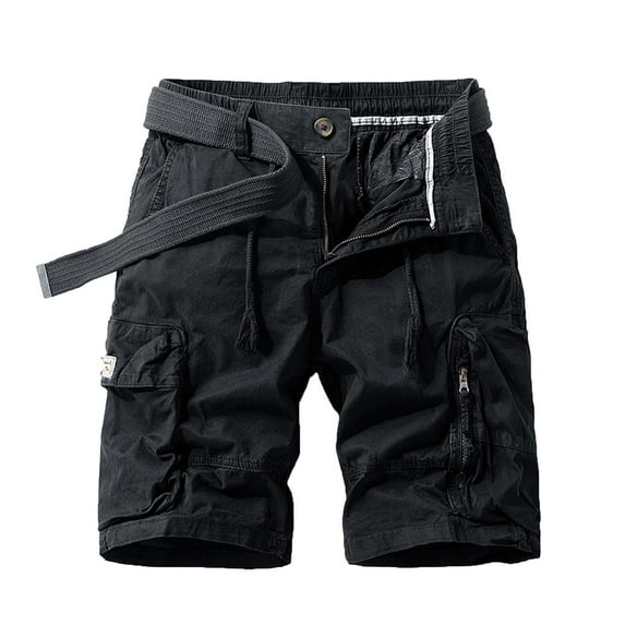 Ahabrexf Mens Big & Tall Cargo Shorts Outdoor Casual Expandable Waist Lightweight Water Resistant Quick Dry Fishing Hiking Shorts w/ Multi-Pockets
