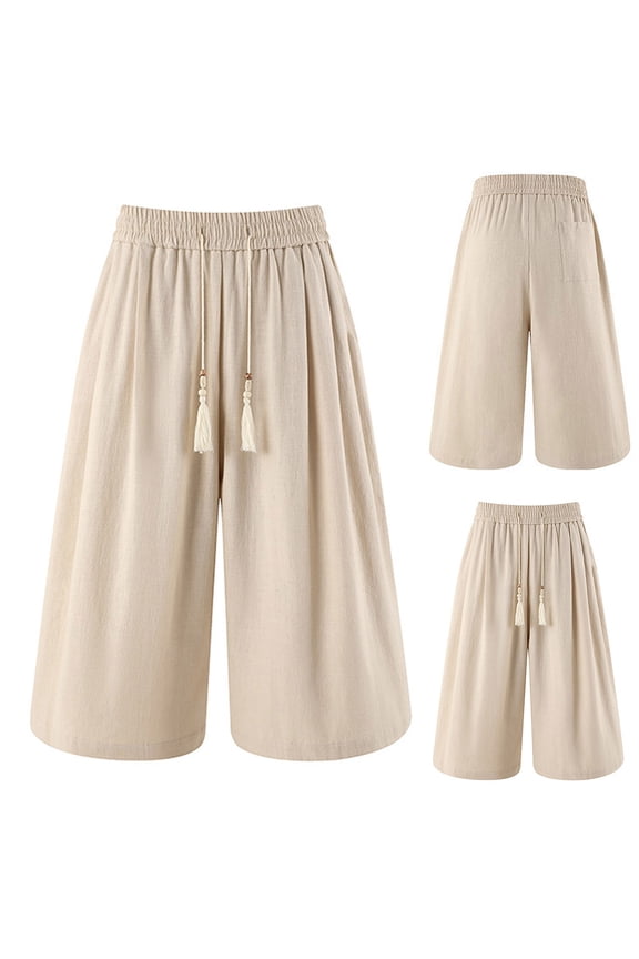 Mens Casual Pants, Relaxed-Fit Trousers with Adjustable Drawstring Waist and Roomy Wide-Leg Silhouette for Everyday Comfort and Ease