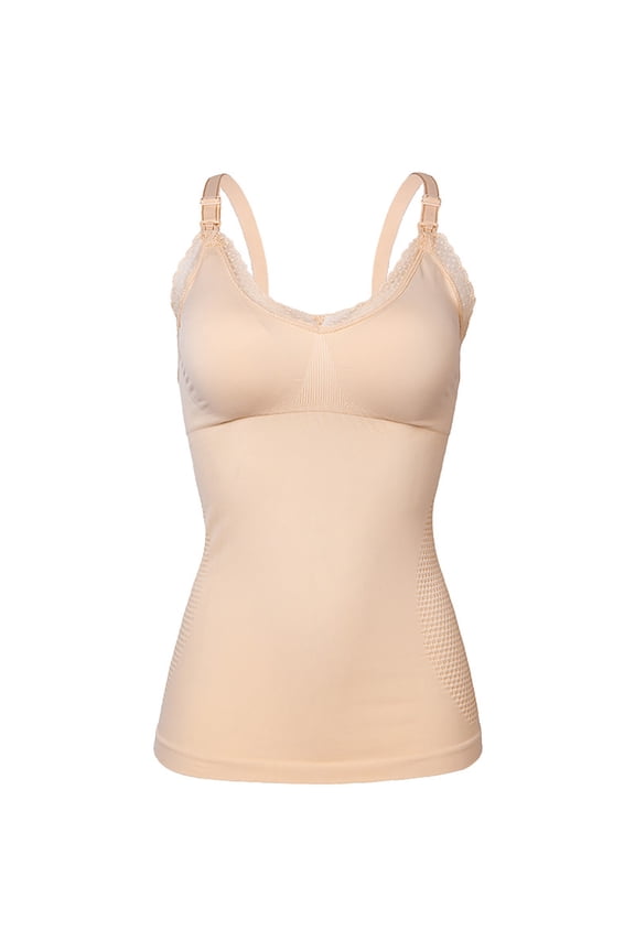 Nursing Bra for Women, Seamless Stretch Lace Postpartum Camisole with Adjustable Straps and Full-Cup Support for Everyday Wear