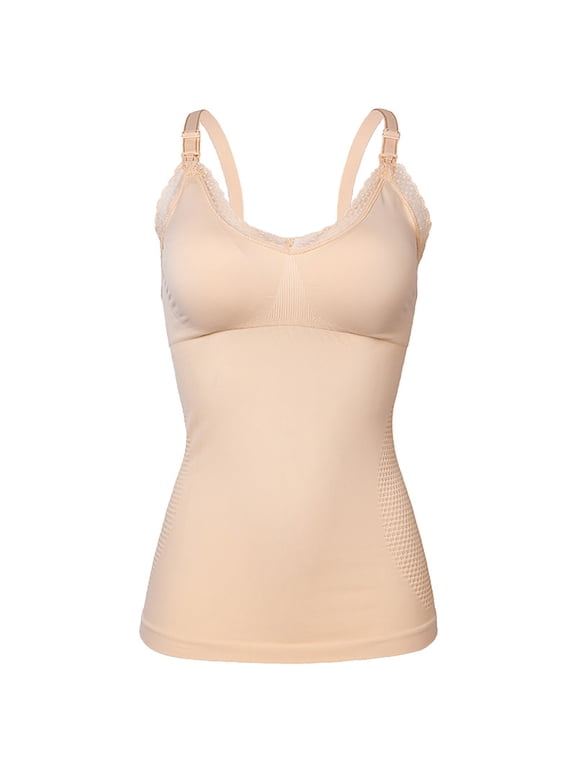 Nursing Bra for Women, Seamless Stretch Lace Postpartum Camisole with Adjustable Straps and Full-Cup Support for Everyday Wear