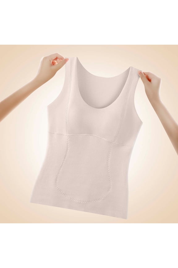 Padded Bras for Women,Winter Warmth Solid Color Backless Seamless Innerwear with Fleece Lining