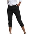 thumbnail image 1 of Ahabrexf Pant Suit for Women with Pockets Office Cropped Trousers Solid Color Casual Pants, 1 of 9