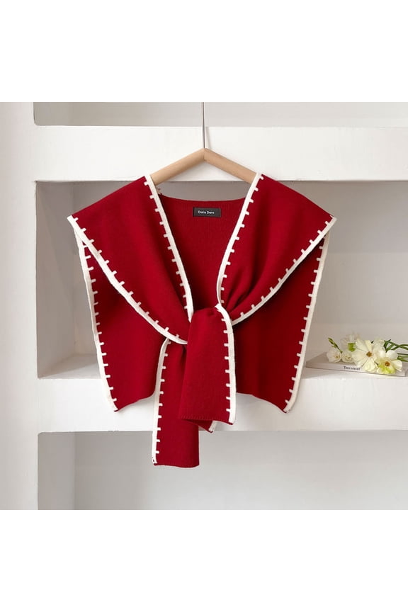 Plus size cape,Women's Faux Mink Thick Plaid Knitted Cape with Sleeves and Tassel