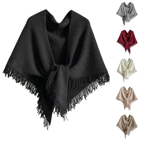 Ahabrexf Summer Pajamas for Women,Comfywear Pajamas for Women Set,Plus Size Cape,Women'S Faux Mink Thick Plaid Knitted Cape with Sleeves and Tassel