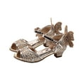 thumbnail image 1 of Ahabrexf Princess Shoes for Girls, Sequin Bow High Heels Dress Shoes, 1 of 4