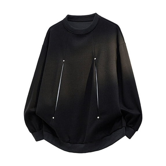 Ahabrexf Pullovers for Men, Fashionable Solid Color Long Sleeve Sports Pocket Sweatshirt