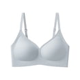 thumbnail image 1 of Ahabrexf Womens Seamless Bra Sling Solid Color with Removable Pads Wireless Everyday Bra Polyester, 1 of 4