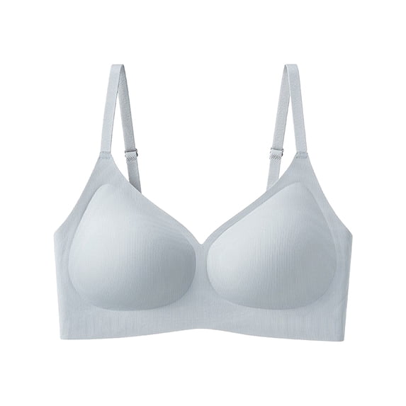 Ahabrexf Womens Seamless Bra Sling Solid Color with Removable Pads Wireless Everyday Bra Polyester