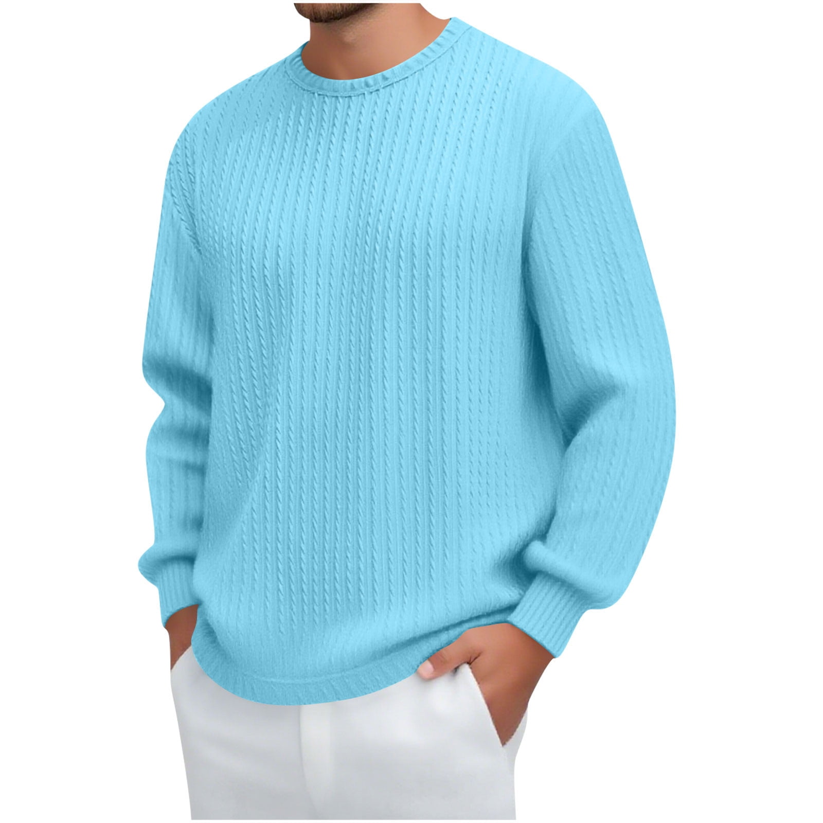Ahabrexf Shirts for Men Fashion Men #39 s Vintage Casual Solid Color Round