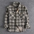 thumbnail image 1 of Ahabrexf Shirts for Men, Vintage Turndown Collar Button Pocket Plaid Long Sleeve Shirt, 1 of 9