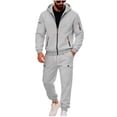 thumbnail image 1 of Ahabrexf Straight Leg Pants,Men's Solid Color Hooded Sweatshirt and Elastic Waist Lounge Set, 1 of 8