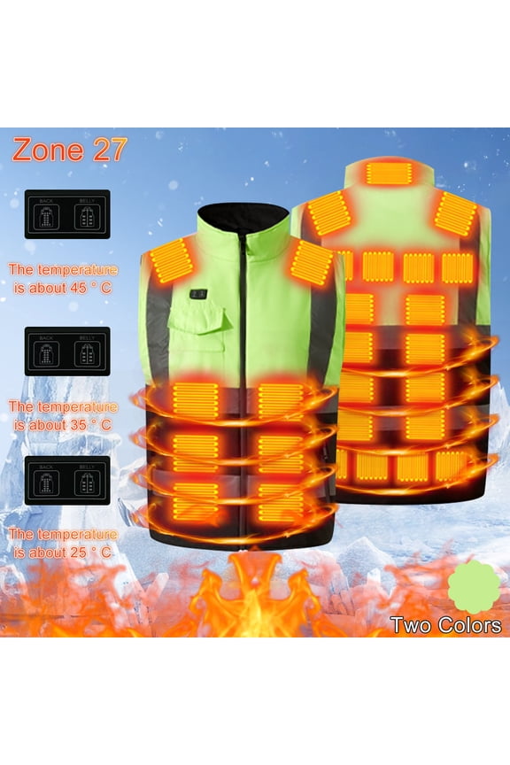 Usb Cable,Men’S Heated Hooded Jacket with Built-In Usb to Usb Cable 31-Zone Winter Warmth Long Sleeve Casual Outwear
