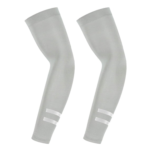 Ahabrexf Sun Protection Arm Sleeves for Men, Solid Color Reflective Strip Breathable Ice Silk Outdoor Cycling Running Arm Sleeve Covers, 1 Pair