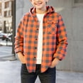 thumbnail image 1 of Ahabrexf Sweaters for Women Little People's Button Down Plaid Shirts Casual Long Sleeve Preppy School Hoodies Fall Fashion Color Block Hooded Shirt Jackets for Little One Long Sweaters for Women, 1 of 4
