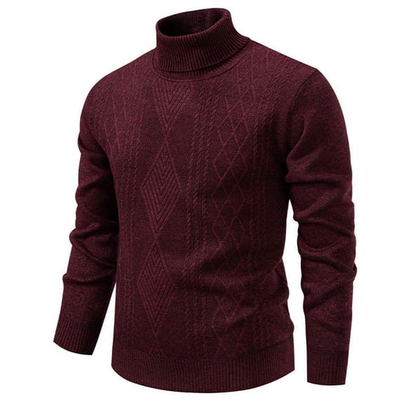 Ahabrexf Sweaters for Men Men Elastic Knit Sweater Warmth Laziness Loose Casual High Collar Sweater Mens Sweaters Fashion Mens Sweaters Fashion