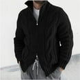 thumbnail image 1 of Ahabrexf Plus Size Tops, Men's Winter Knitted Solid Color Long Sleeve Stand Collar Sweater, 1 of 4