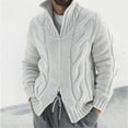 thumbnail image 1 of Ahabrexf Plus Size Tops, Men's Winter Knitted Solid Color Long Sleeve Stand Collar Sweater, 1 of 4