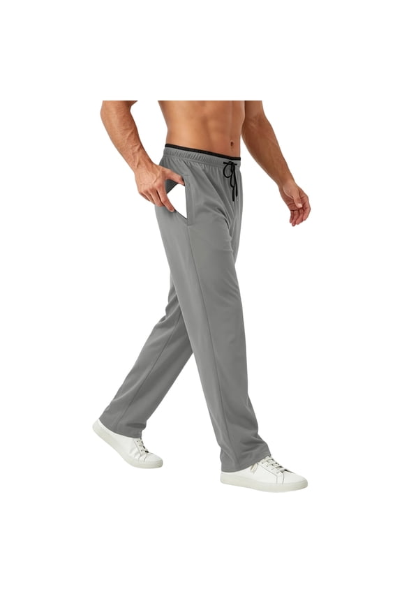 Sweatpants for Men, Fast Dry Polyester with Pockets, Drawstring Waist Casual Sport-Inspired Pants for Running Hiking