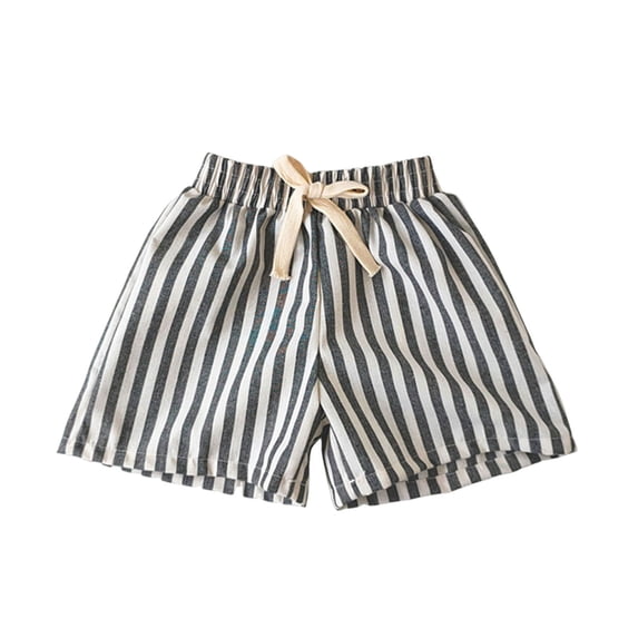 Ahabrexf Toddler Striped Shorts for Kids, Summer Casual Wide Leg Elastic Waist Cotton Shorts
