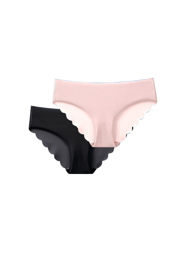 Underwear for Women, Ice Silkly Fabric, Seamless Design, Humidity-Wicking, Tagless Waistband, 2 Pack