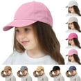 thumbnail image 1 of Ahabrexf Unisex Kids Baseball Cap Solid Color Sun Protection Modifiable Short Border For Toddler Boys Girls Summer, 1 of 4