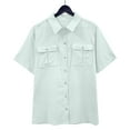 thumbnail image 1 of Ahabrexf Blouses for Women, Unisex Summer Lapel Double Pocket Short Sleeve Shirt Top, 1 of 9
