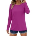 thumbnail image 1 of Ahabrexf V Neck 3/4 Sleeve Tops for Women Sun Protection Athletic Blouses 95%Polyester 5%Spandex, 1 of 6