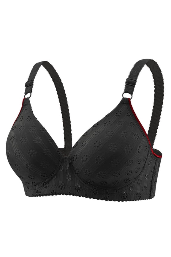 Ventilate Bra for Women, Embroidery Back Buckle Style, Thin Style, No Steel Rim, Soft Stretch Nylon Fabric, Everyday Wear