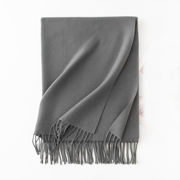 Ahabrexf Warm Scarfs for Women,Solid Color Soft Faux Fabric Shawl for All Seasons