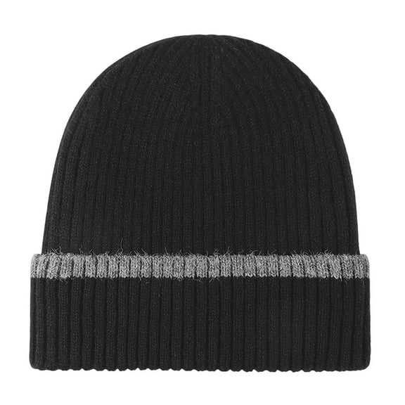 Ahabrexf Warm hats for men,Thick Velvet Lined Brimless Knitted Cap with Ear Protection