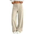 thumbnail image 1 of Ahabrexf Wide-Leg Mid-Low Rise Washed Denim Trousers in Solid Color for Women, 1 of 8