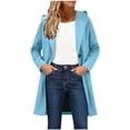 thumbnail image 1 of Ahabrexf Cardigan for Women, Laid Back Warm Cold Weather Daily Single Tone Loose Long Sleeve Hooded Fleece Coat, 1 of 9